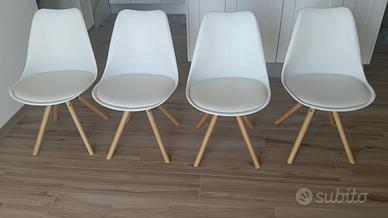 4 sedie bianche/legno