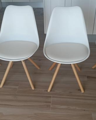 4 sedie bianche/legno