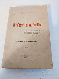 Libro "Il Faust" di W. Goethe dell'anno 1925