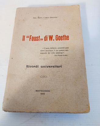 Libro "Il Faust" di W. Goethe dell'anno 1925