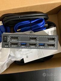 KVM Switch USB 3.0 Display Port Dual Monitor 4K