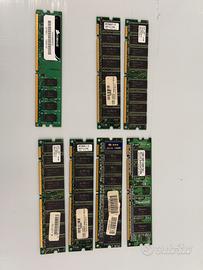 Lotto 7 RAM vintage DDR2 SDRAM PC100 PC133
