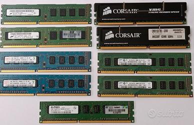 Schede varie di memoria RAM