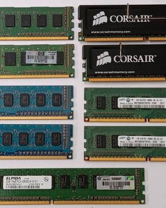 Schede varie di memoria RAM