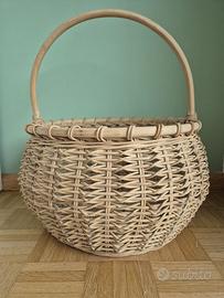 cesta grande robusta rustica diametro 40 cm