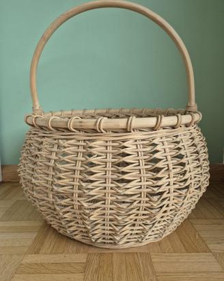 cesta grande robusta rustica diametro 40 cm