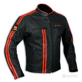 Giacca da moto in vera pelle