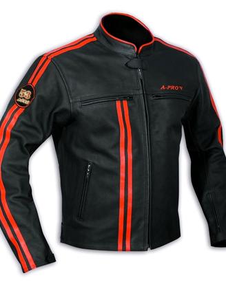 Giacca da moto in vera pelle