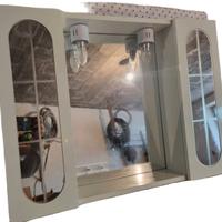 Specchiera contenitore da bagno in legno