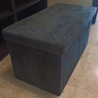 Pouf contenitore rettangolare blu 35x35x75 cm