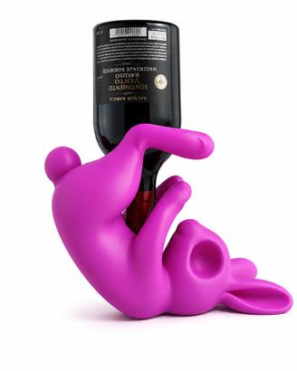 Supporto per bottiglia di vino a forma di coniglio