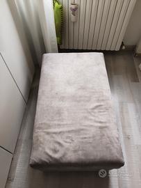 pouf contenitore in tessuto grigio 