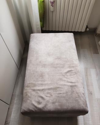 pouf contenitore in tessuto grigio 