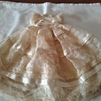 Vestito per bambola pizzo Valenciennes e raso