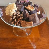 Set di soprammobili in vetro ciotole e candelabri