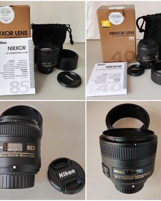 obiettivi NIKKOR 40mm e 85mm nuovi 