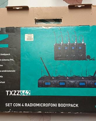 ZZIPP TXZZ642 - SET 4 RADIOMICROFONI 16 CANALI WIR