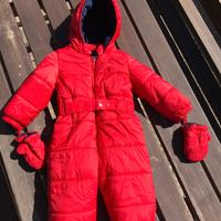 Tuta piumino rossa 12 mesi