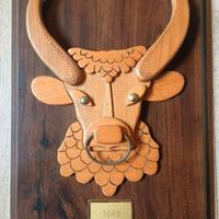 Quadro toro legno in rilievo