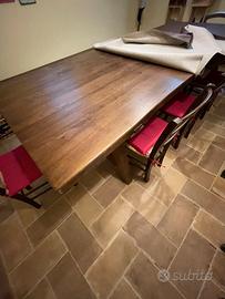Tavolo e panca in legno massello