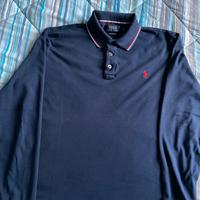 Polo Ralph Lauren uomo blu manica lunga taglia M