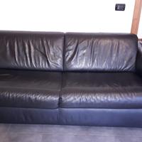 divano letto vera pelle colore nero