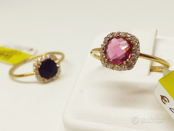Anello oro rosa con pietre