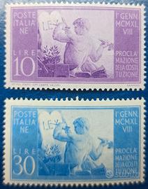 ITALIA REPUBBLICA 1948 Proclamazione Costituzione