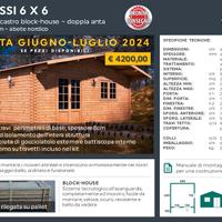 Casetta in legno 6x6 spessore 45mm blockhouse