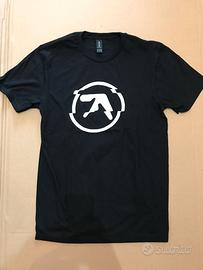 Aphex Twin glitched logo black t-shirt