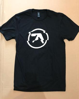 Aphex Twin glitched logo black t-shirt