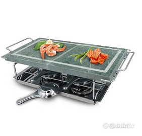 Pietra ollare per cottura con fornellini e pinze