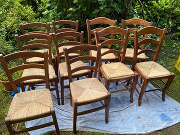 SEDIE VINTAGE OSTERIA IMPAGLIATE