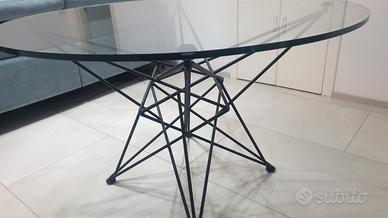 Tavolo ferro battuto e cristallo