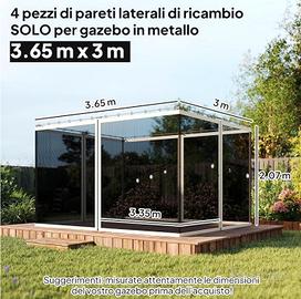 Zanzariera per gazebo con cerniere