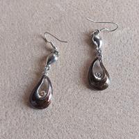 Orecchini pendenti marrone e argento