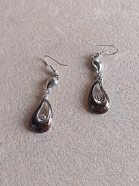 Orecchini pendenti marrone e argento
