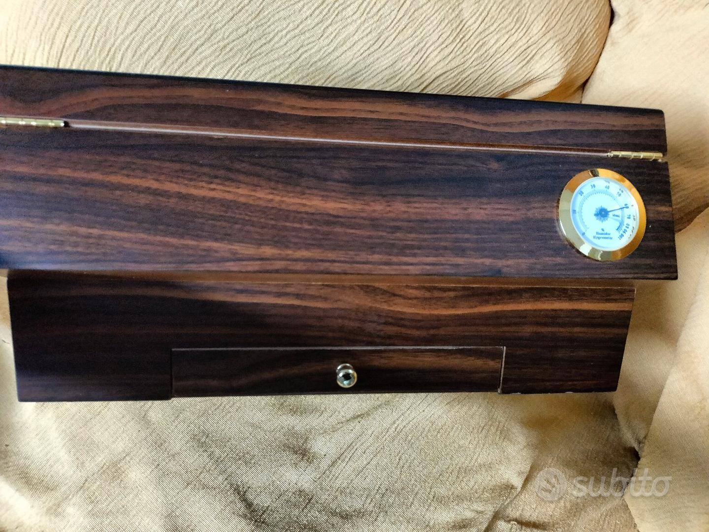 Posacenere In Legno Per Sigari Con 4 Slot E Cassetto - Design Compatto Per Auto, Ufficio O Golf - Foto 3