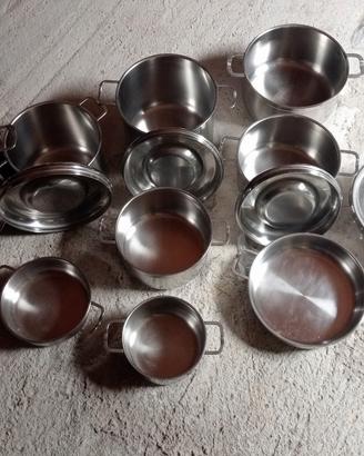 batteria pentole varie misure acciaio inox