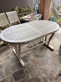 Tavolo esterno legno shabby