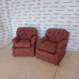 Coppia Poltrone Rosse Vintage