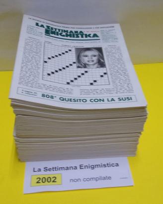LA SETTIMANA ENIGMISTICA, anno 2002, NON compilati