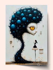 Woman Alien Creepy Creature Decorative Art Poster