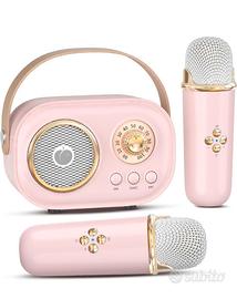 Karaoke Vintage portatile con due microfoni