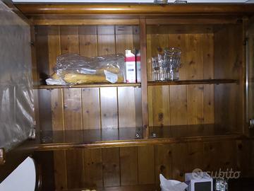 credenza vetrina in legno 