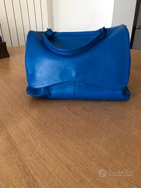 Borsa pelle bluette