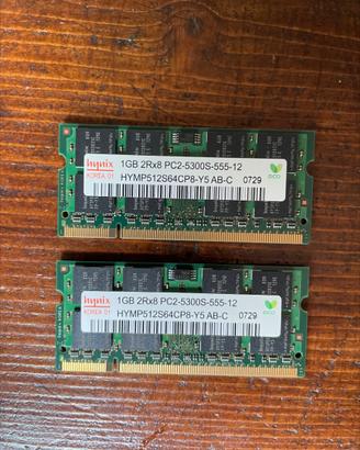 2x 1GB 2GB DDR2 666MHZ SODIMM RAM PC NOTEBOOK HP