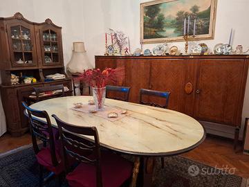 Tavolo con sedie vintage due metri