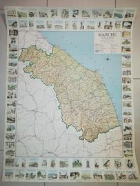 Cartina geografica regione marche anni 70