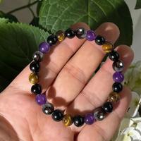 Braccialetto Pietre: Ametista, Ossidiana